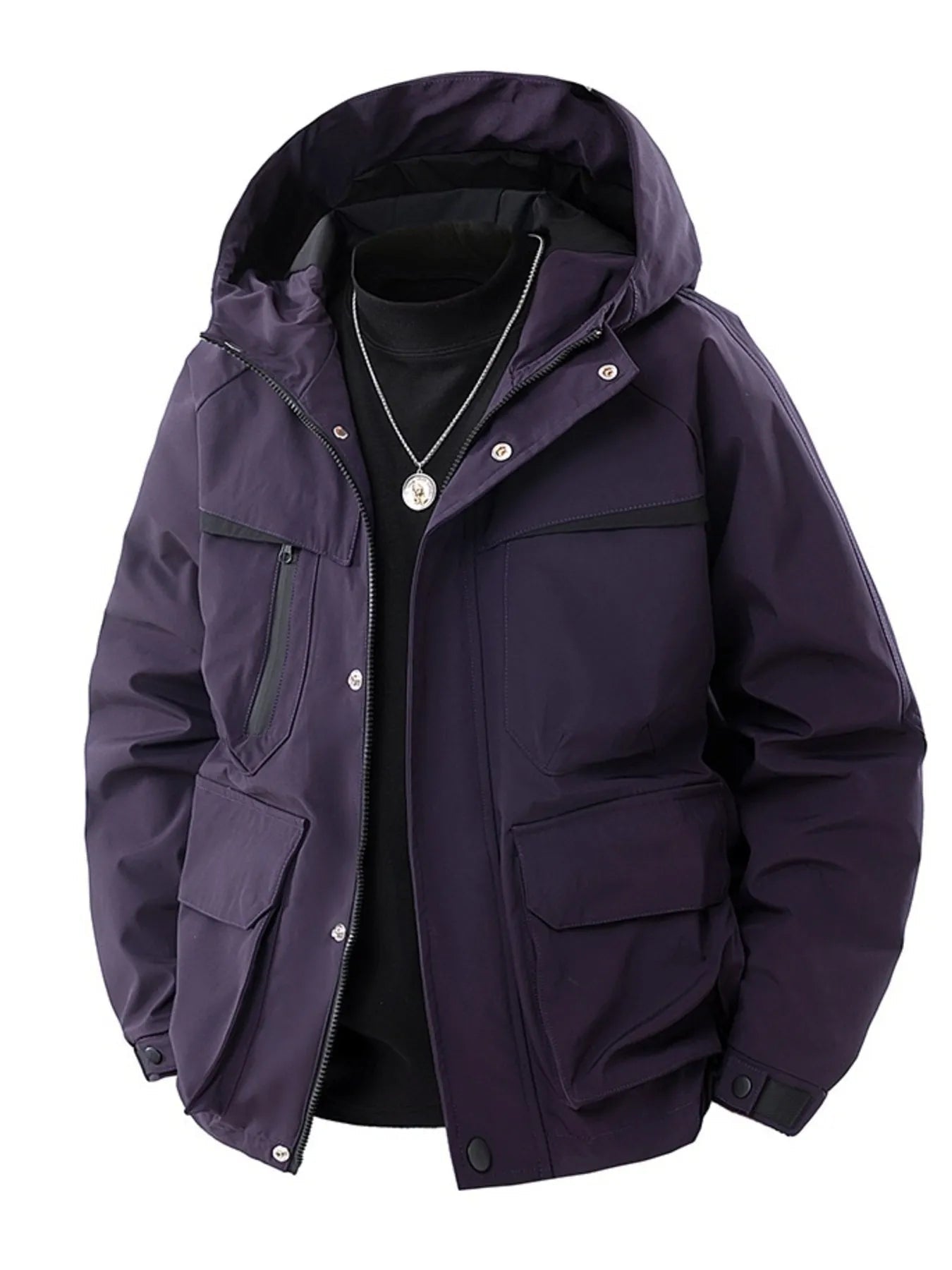 Men's Full Size Zip Up Long Sleeve Hooded Jacket Plus Size - PBNJ FASHIONS