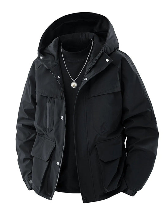 Men's Full Size Zip Up Long Sleeve Hooded Jacket Plus Size - PBNJ FASHIONS