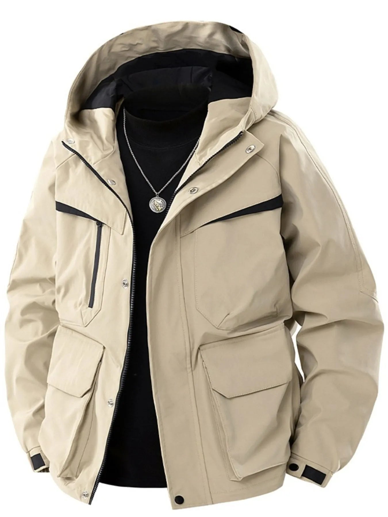 Men's Full Size Zip Up Long Sleeve Hooded Jacket Plus Size - PBNJ FASHIONS