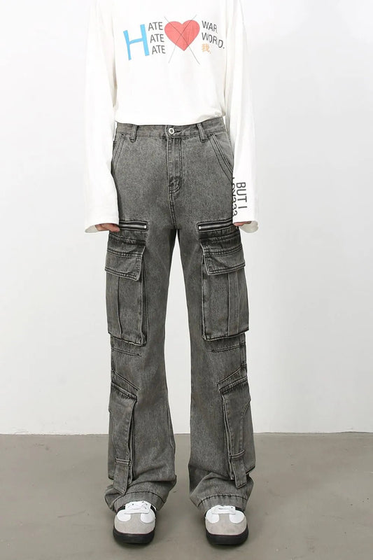 Men's Mid Rise Jeans with Cargo Pockets - PBNJ FASHIONS