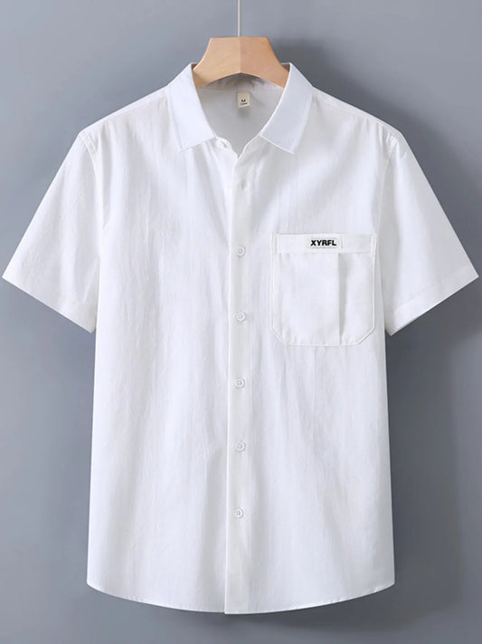 Men's Plus Size Button Up Short-Sleeve Shirt - PBNJ FASHIONS