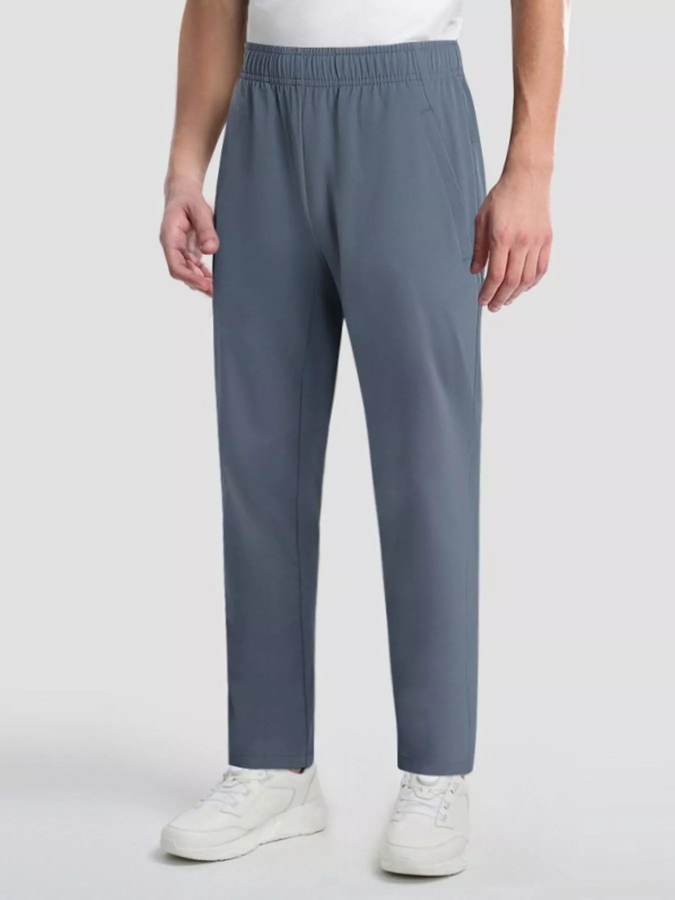 Men's Plus Size Casual Elastic Waist Straight - Leg Pants - PBNJ FASHIONS