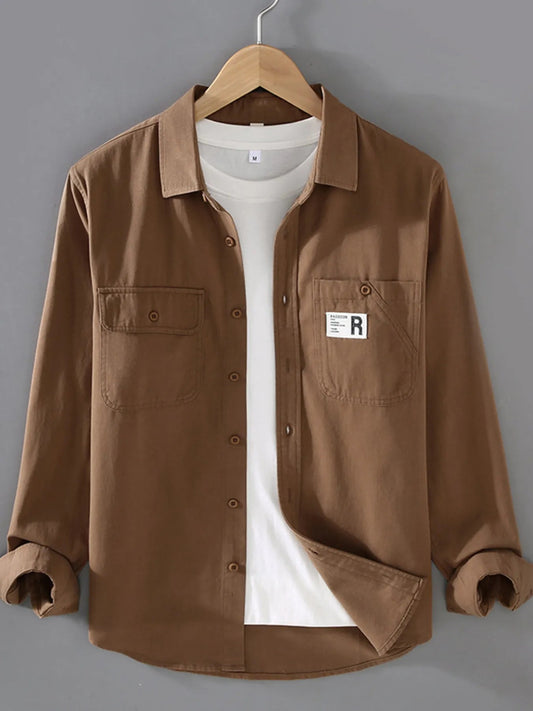 Men's Plus Size Casual Long-Sleeve Shirt - PBNJ FASHIONS