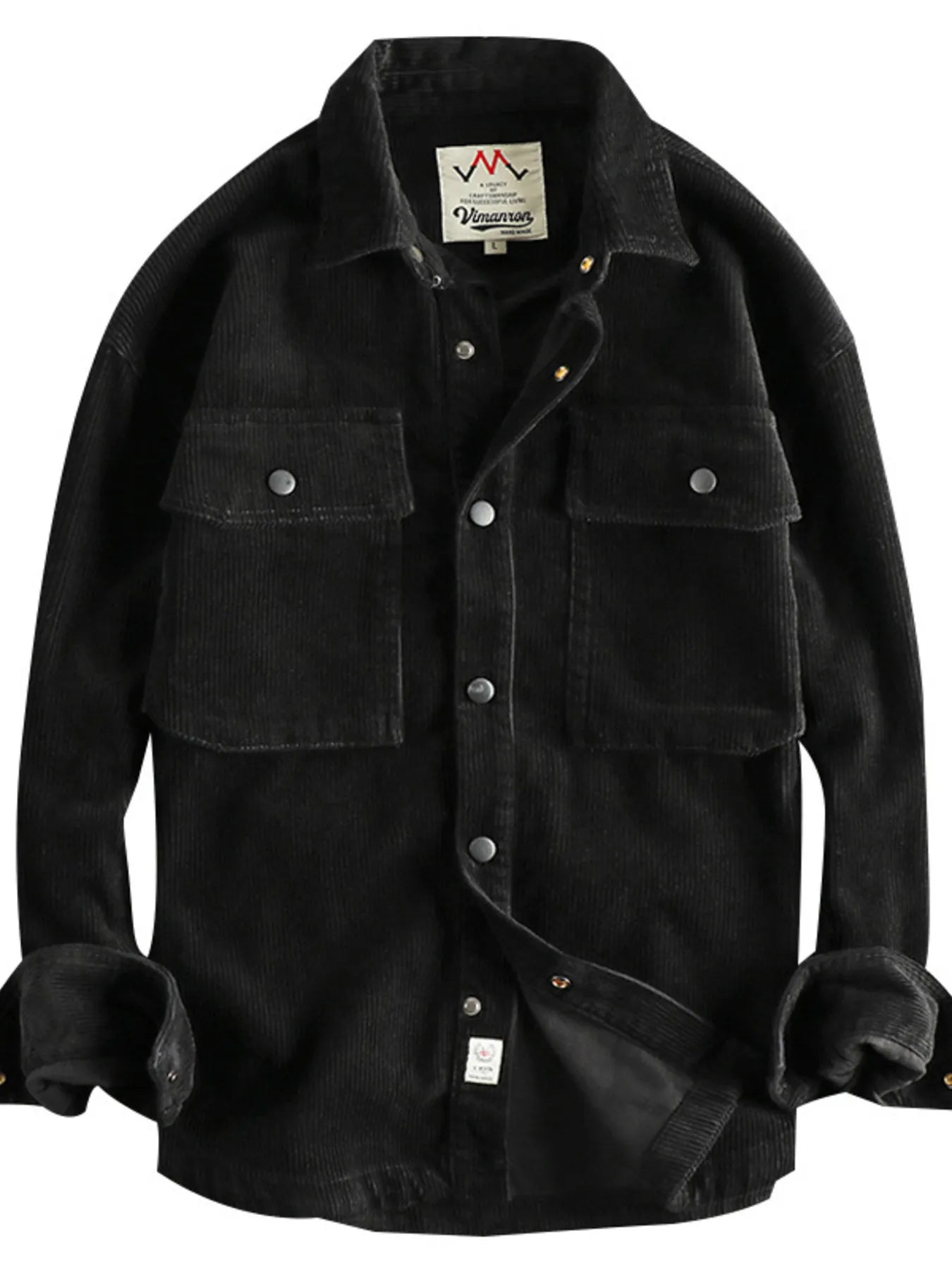 Men's Plus Size Corduroy Button Up Long Sleeve Jacket - PBNJ FASHIONS