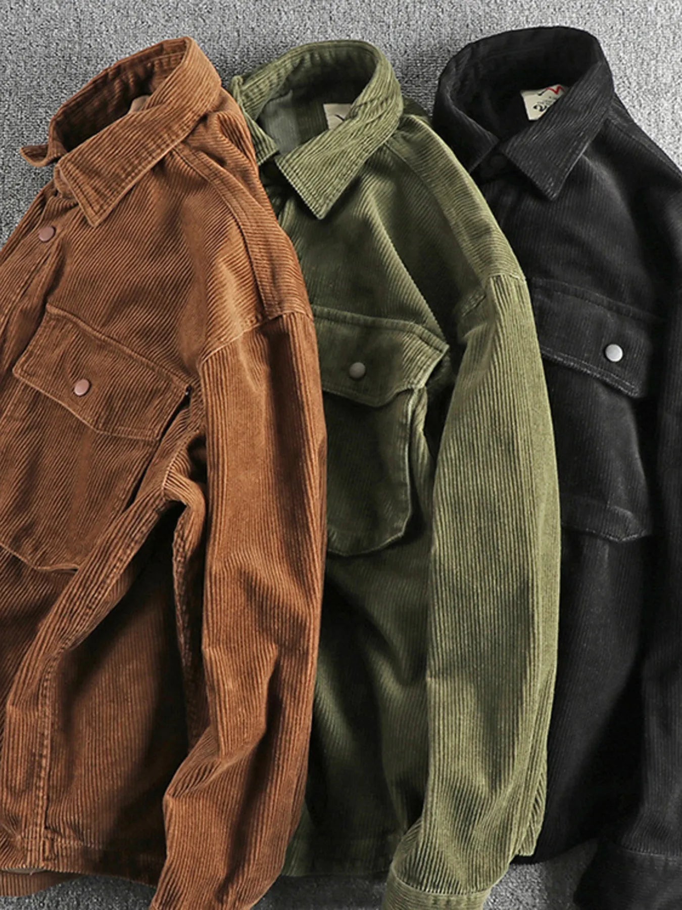 Men's Plus Size Corduroy Button Up Long Sleeve Jacket - PBNJ FASHIONS