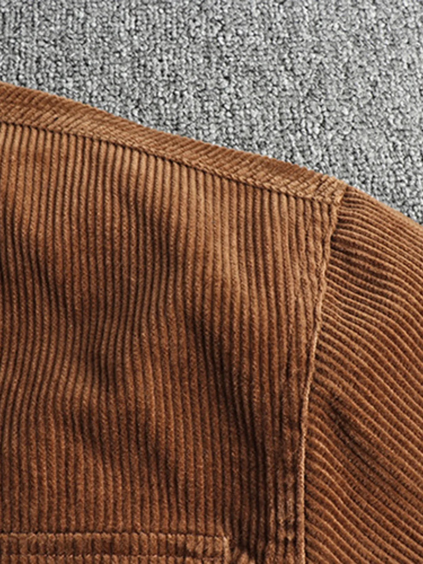 Men's Plus Size Corduroy Button Up Long Sleeve Jacket - PBNJ FASHIONS