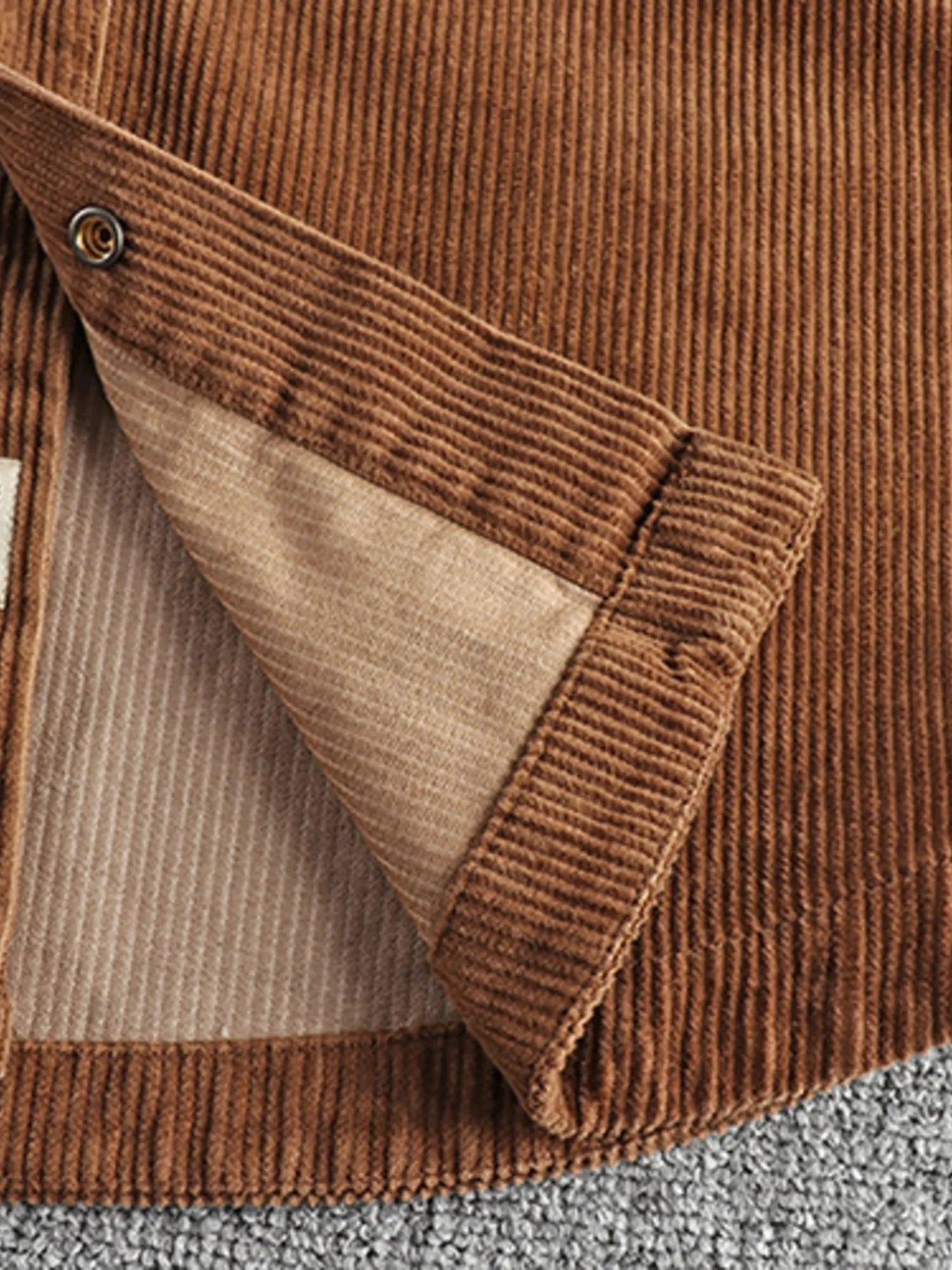 Men's Plus Size Corduroy Button Up Long Sleeve Jacket - PBNJ FASHIONS