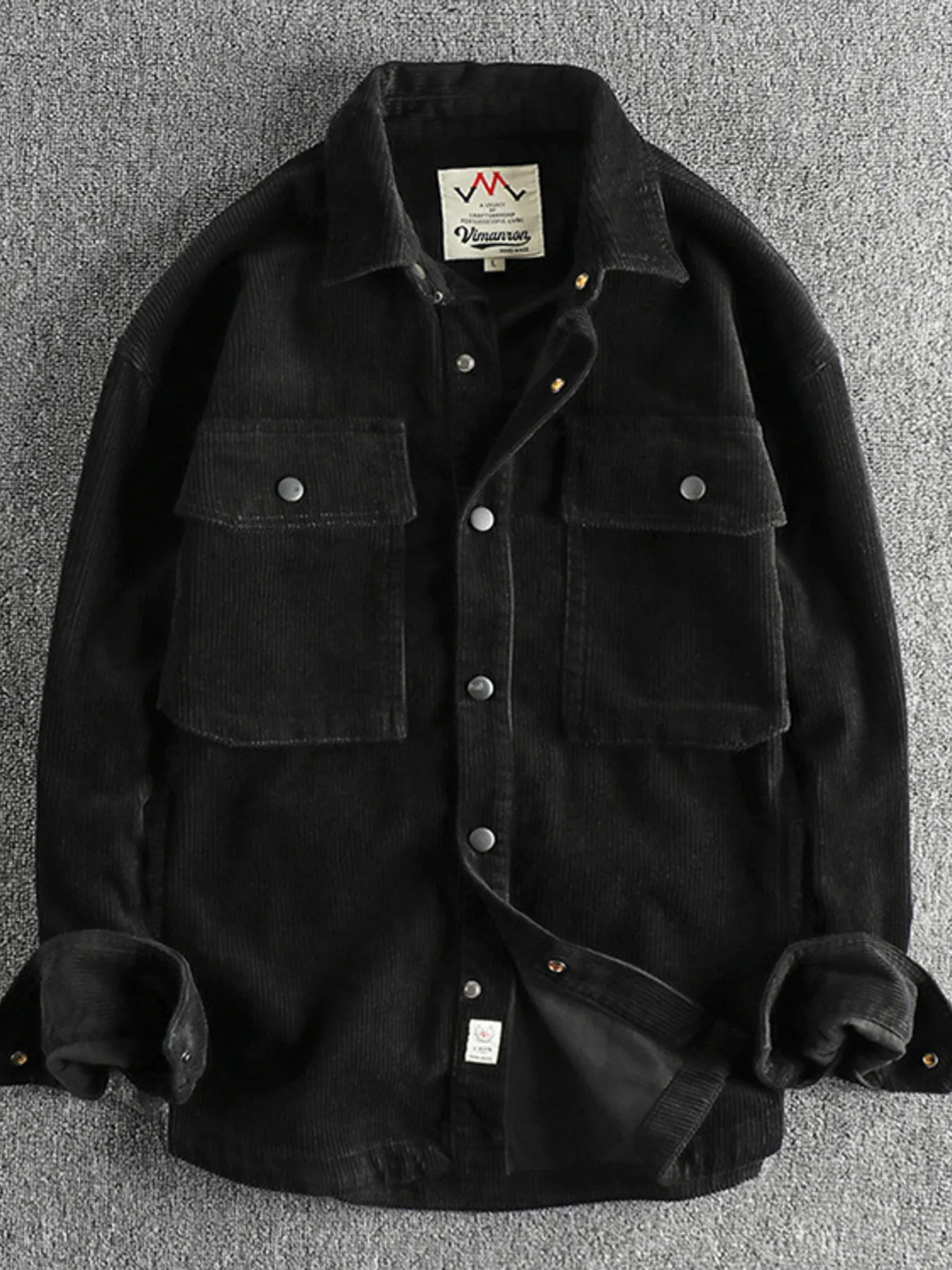 Men's Plus Size Corduroy Button Up Long Sleeve Jacket - PBNJ FASHIONS