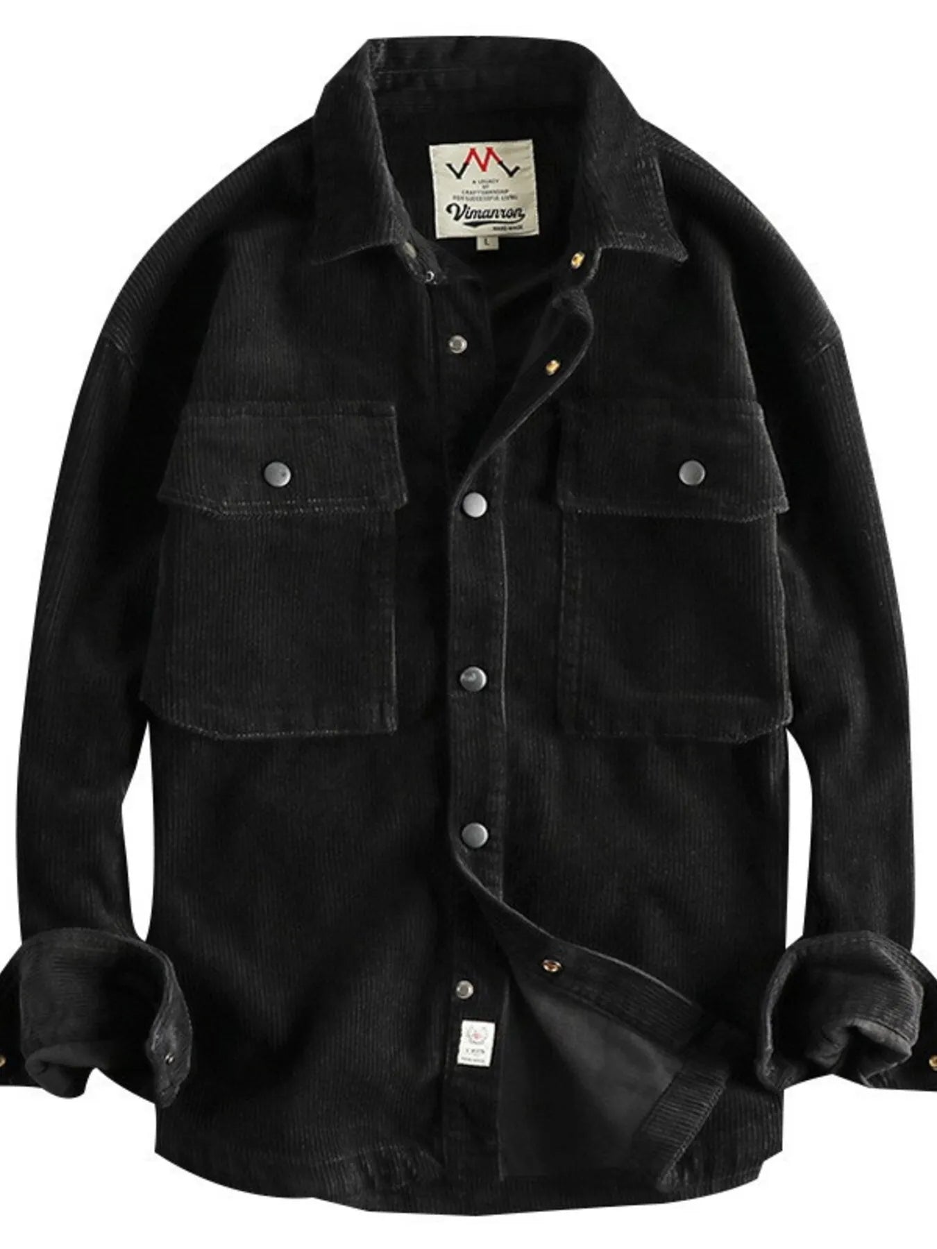 Men's Plus Size Corduroy Button Up Long Sleeve Jacket - PBNJ FASHIONS