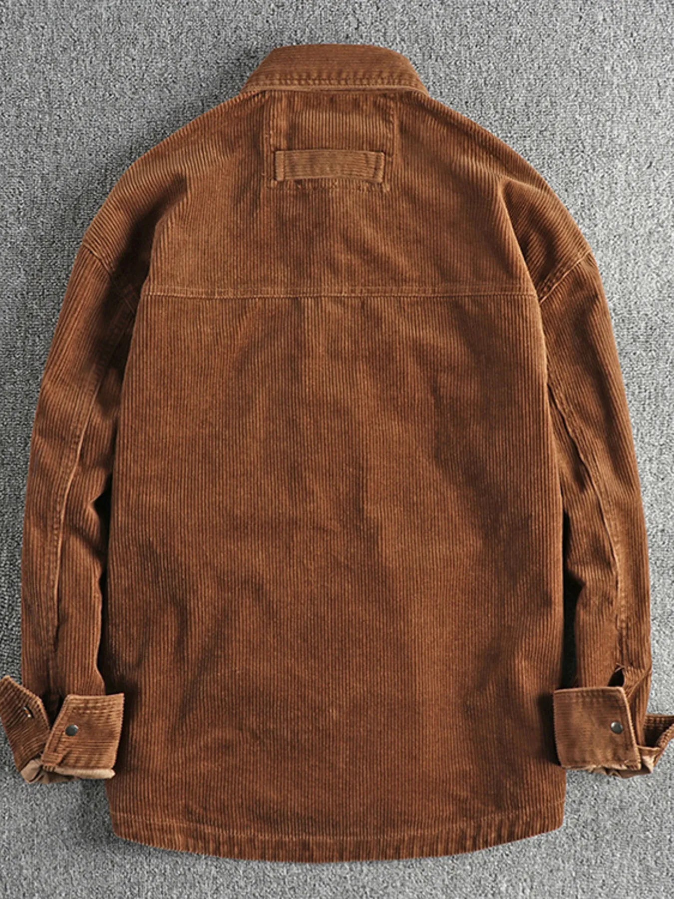 Men's Plus Size Corduroy Button Up Long Sleeve Jacket - PBNJ FASHIONS