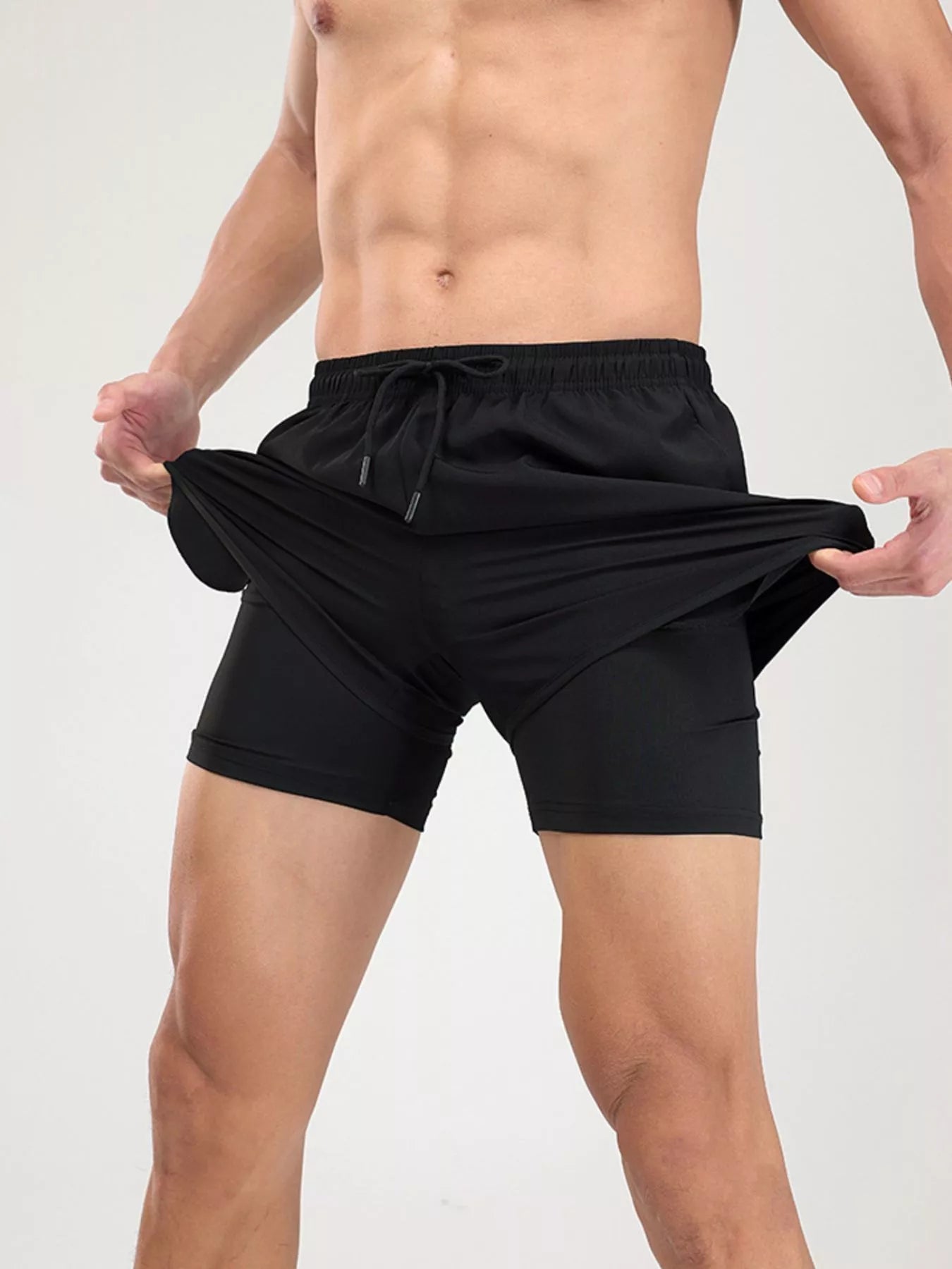 Men's Plus Size Drawstring Active Shorts - PBNJ FASHIONS