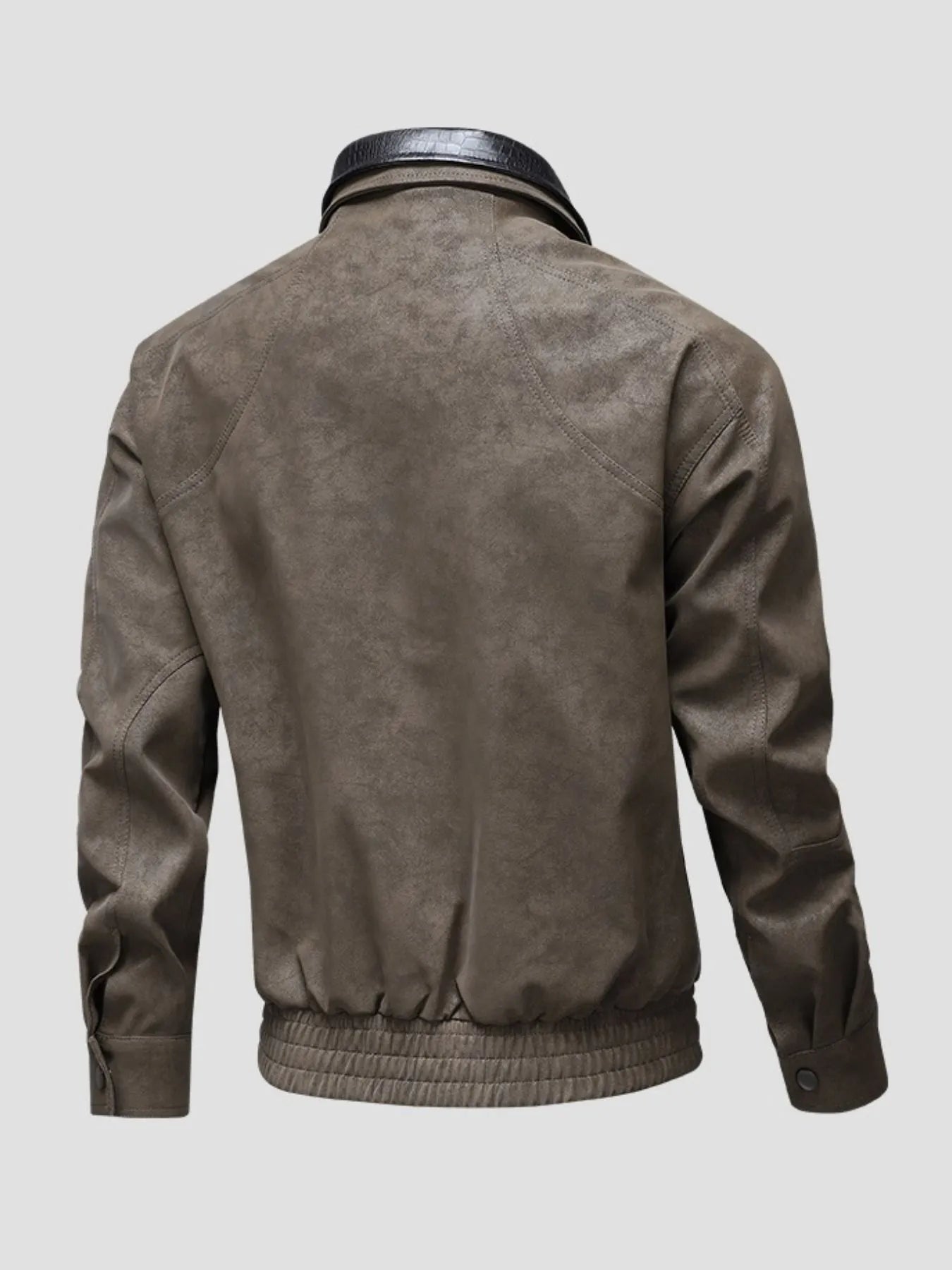 Men's Plus Size Leather Bomber Jacket with Full Zip Front - PBNJ FASHIONS
