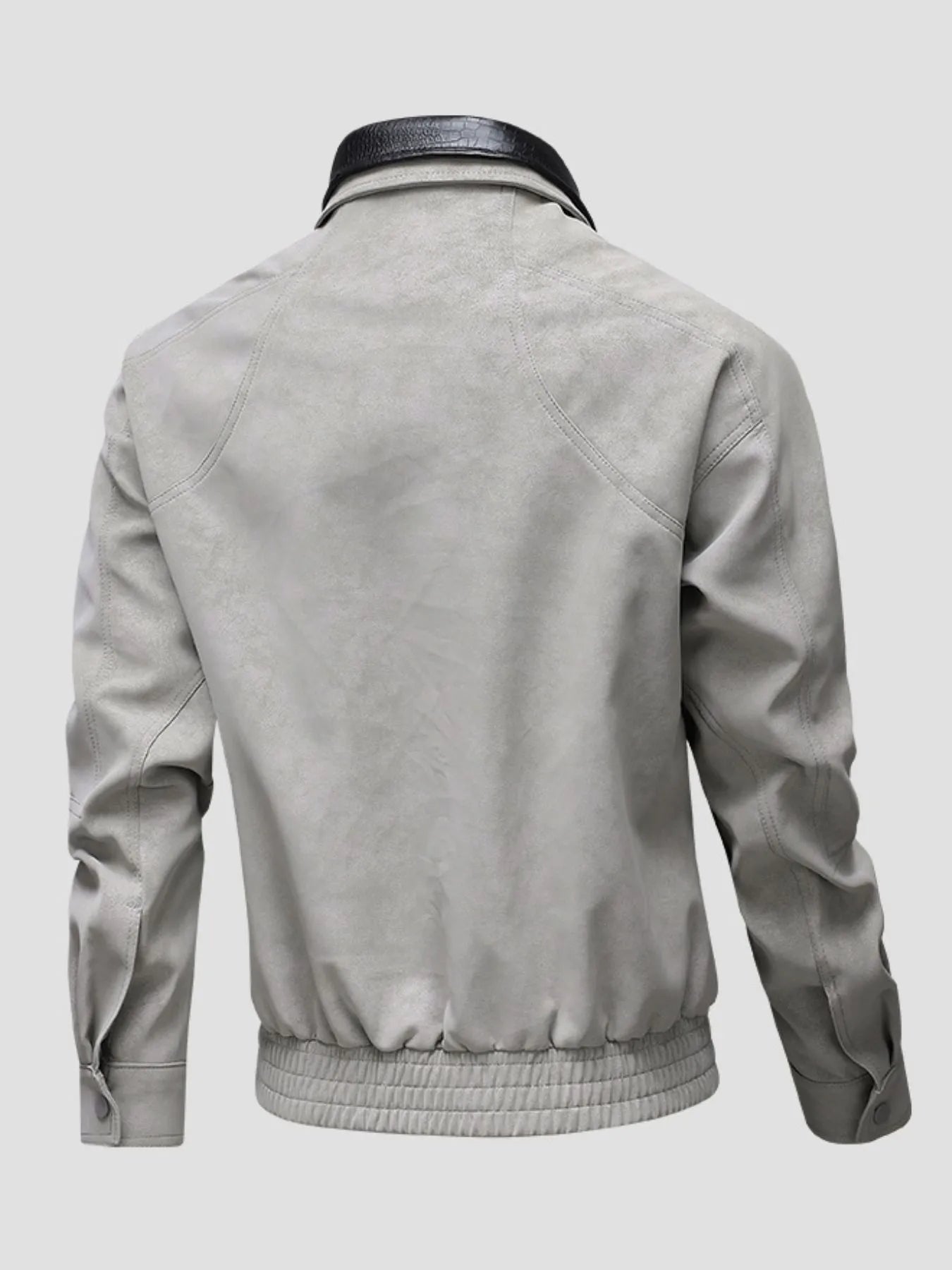 Men's Plus Size Leather Bomber Jacket with Full Zip Front - PBNJ FASHIONS