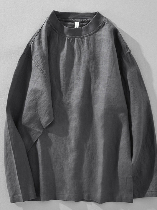 Men's Plus Size Long Sleeve Solid Color T-Shirt - PBNJ FASHIONS