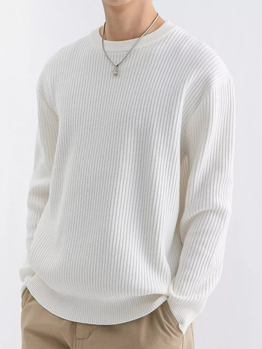 Men's Plus Size Ribbed Knit Crew Neck Sweater - PBNJ FASHIONS