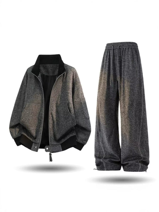 Men's Plus Size Thick Jacket and Pants Tracksuit Set - PBNJ FASHIONS
