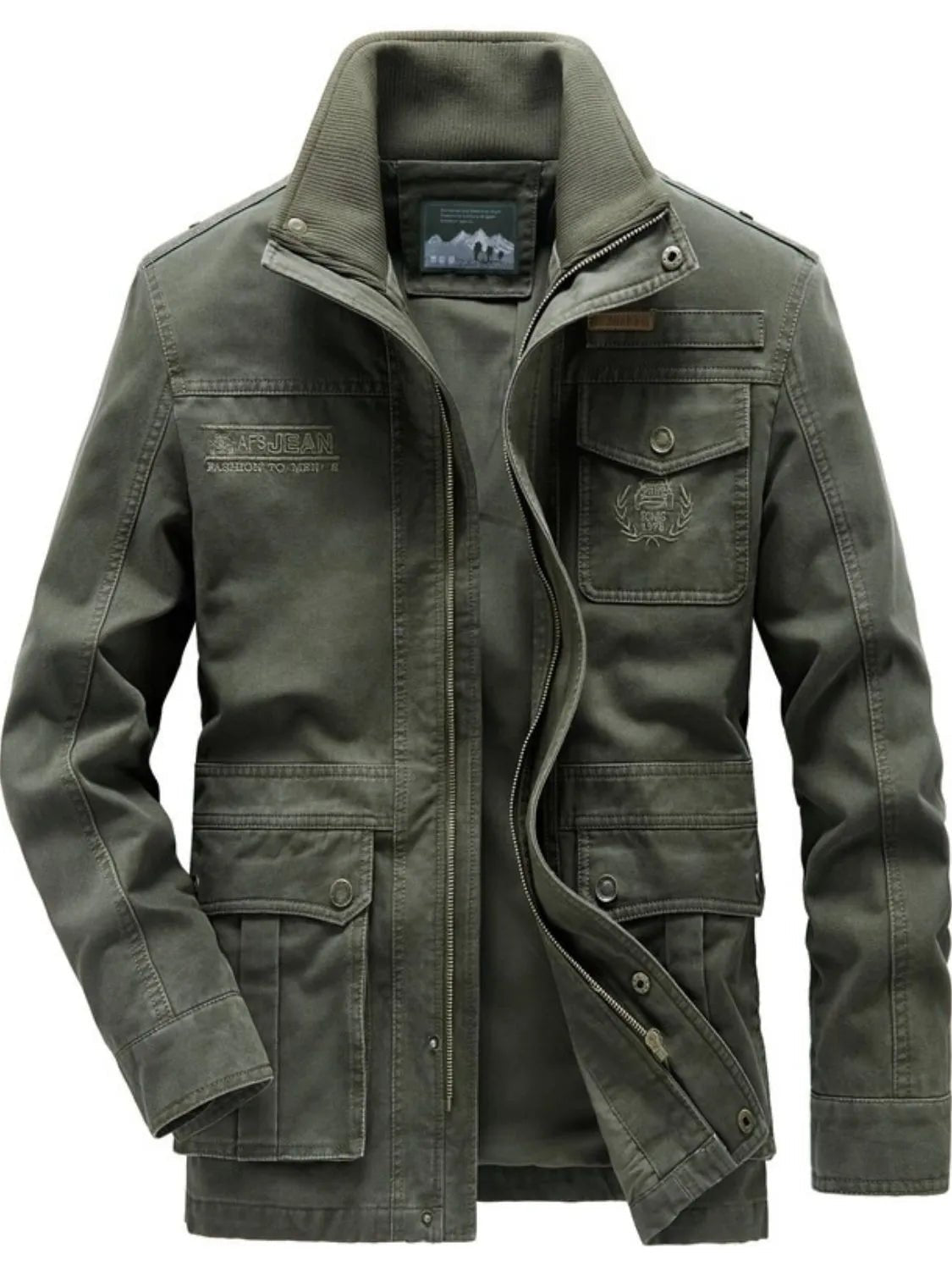 Men's Plus Size Zip Up Jacket with Pockets - PBNJ FASHIONS