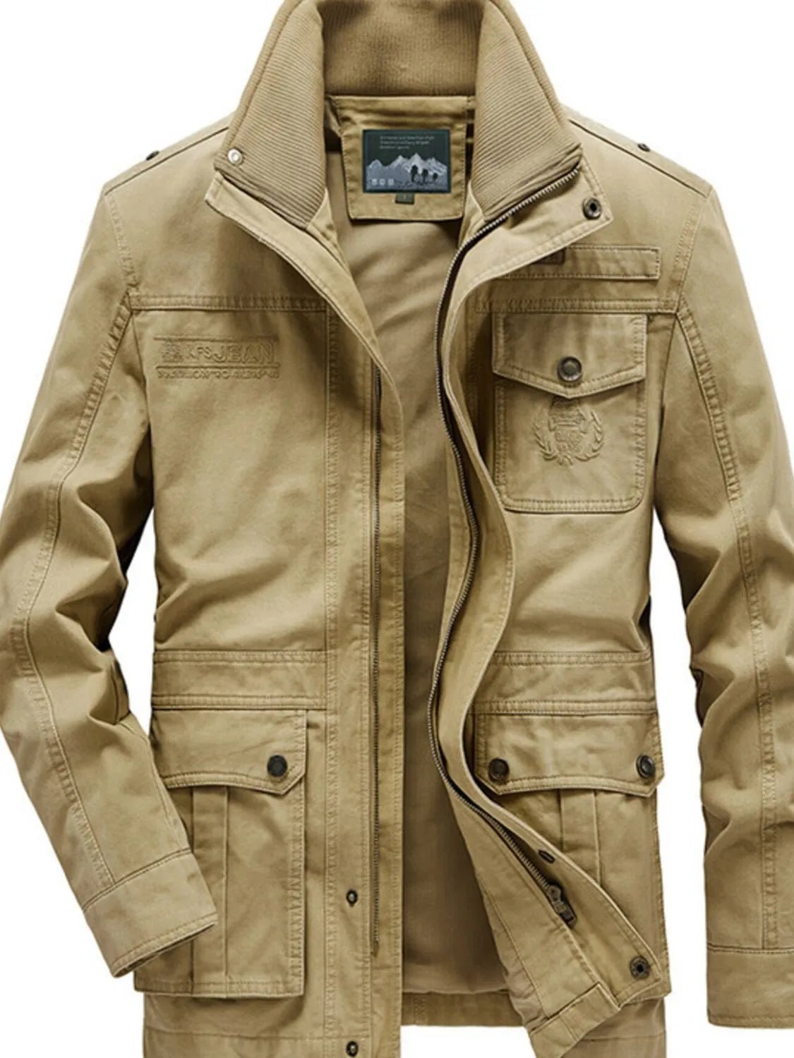 Men's Plus Size Zip Up Jacket with Pockets - PBNJ FASHIONS