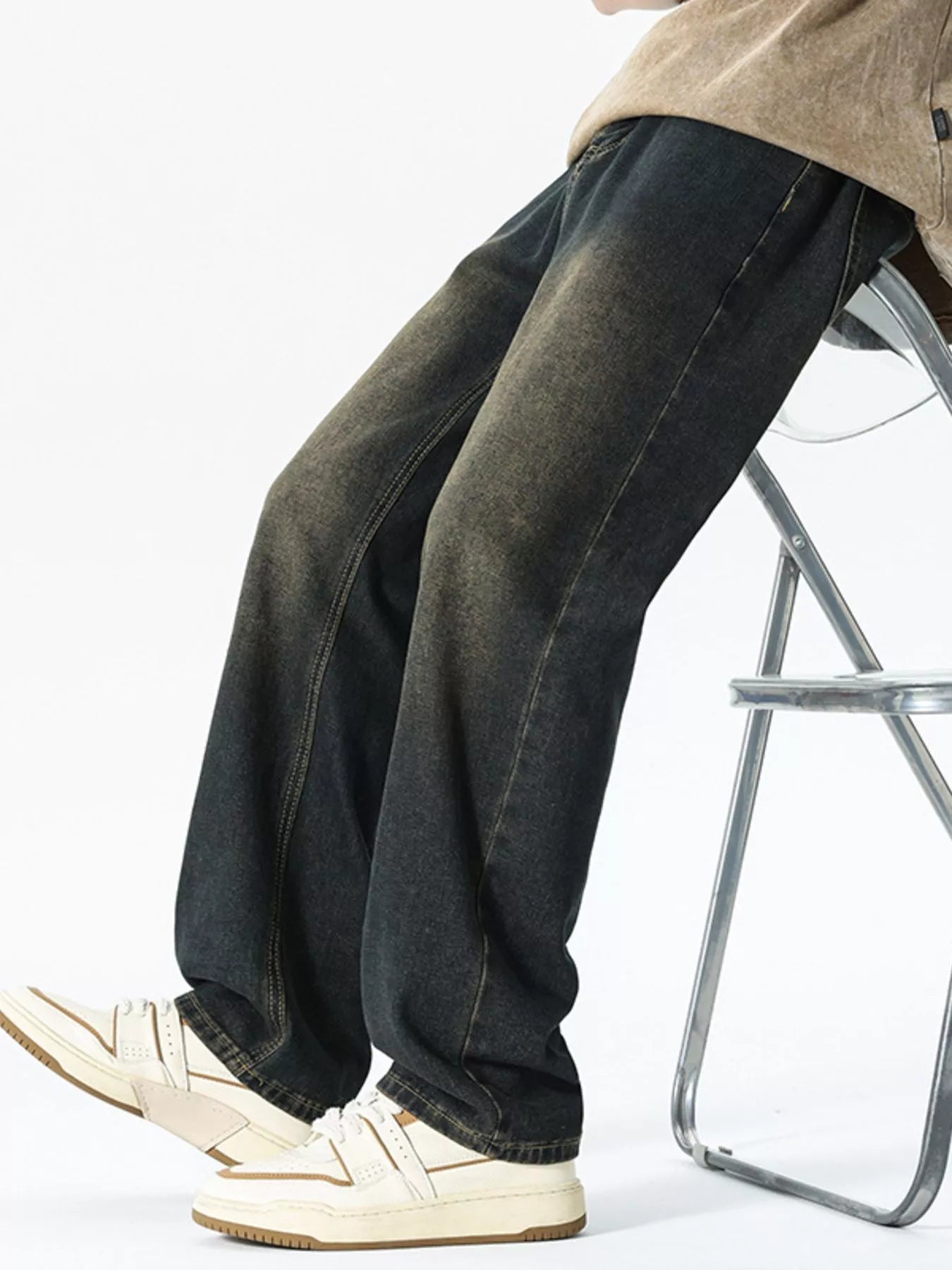 Men's Relaxed Fit Washed Jeans - PBNJ FASHIONS