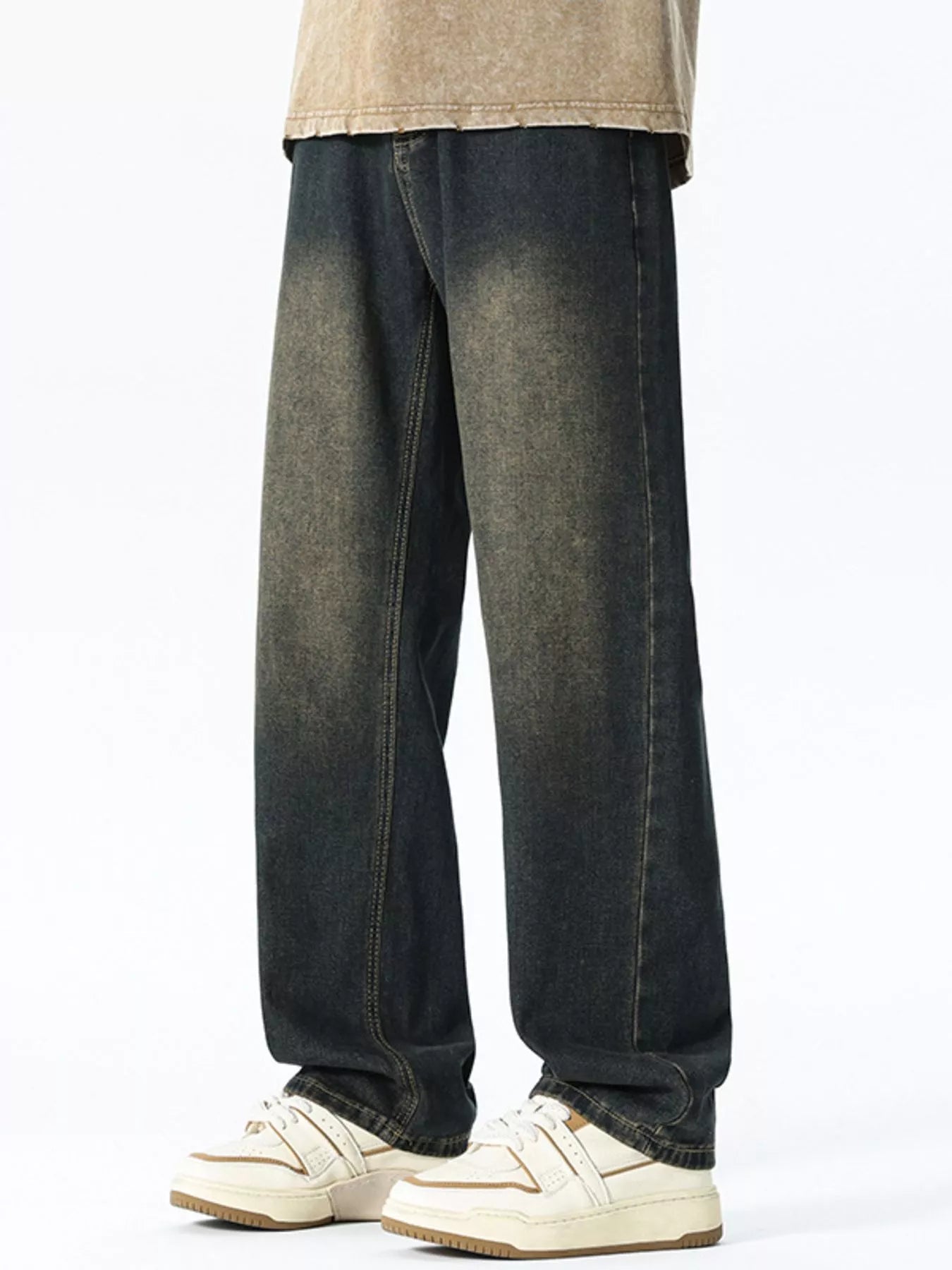 Men's Relaxed Fit Washed Jeans - PBNJ FASHIONS