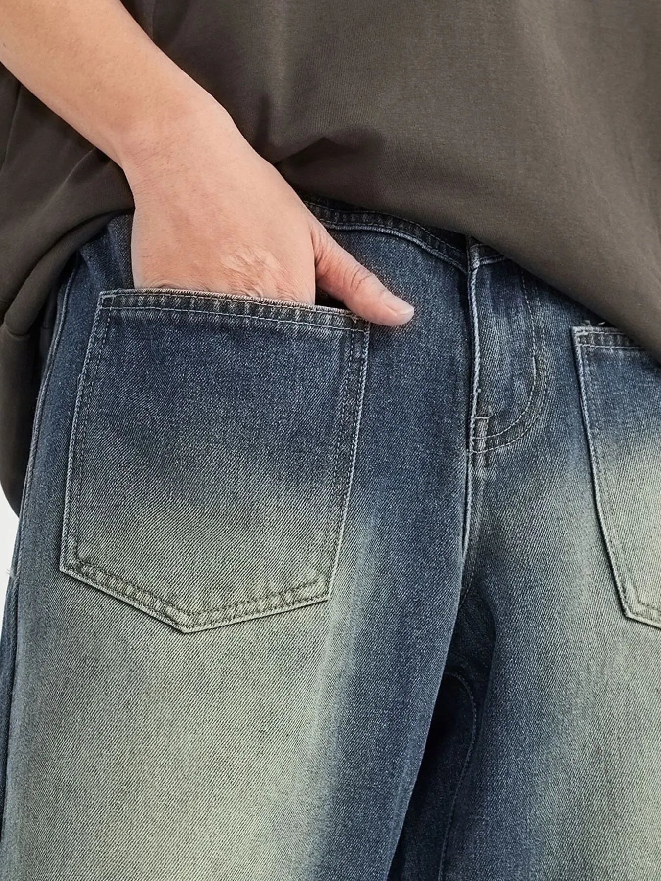 Men's Vintage Wash Wide Leg Jeans - PBNJ FASHIONS