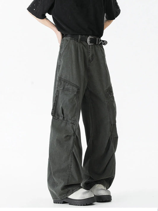 Men's Vintage Washed Cargo Jeans - PBNJ FASHIONS
