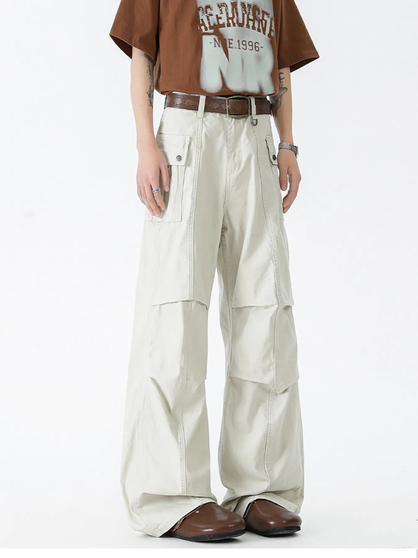 Men's Vintage Wide Leg Cargo Jeans - PBNJ FASHIONS