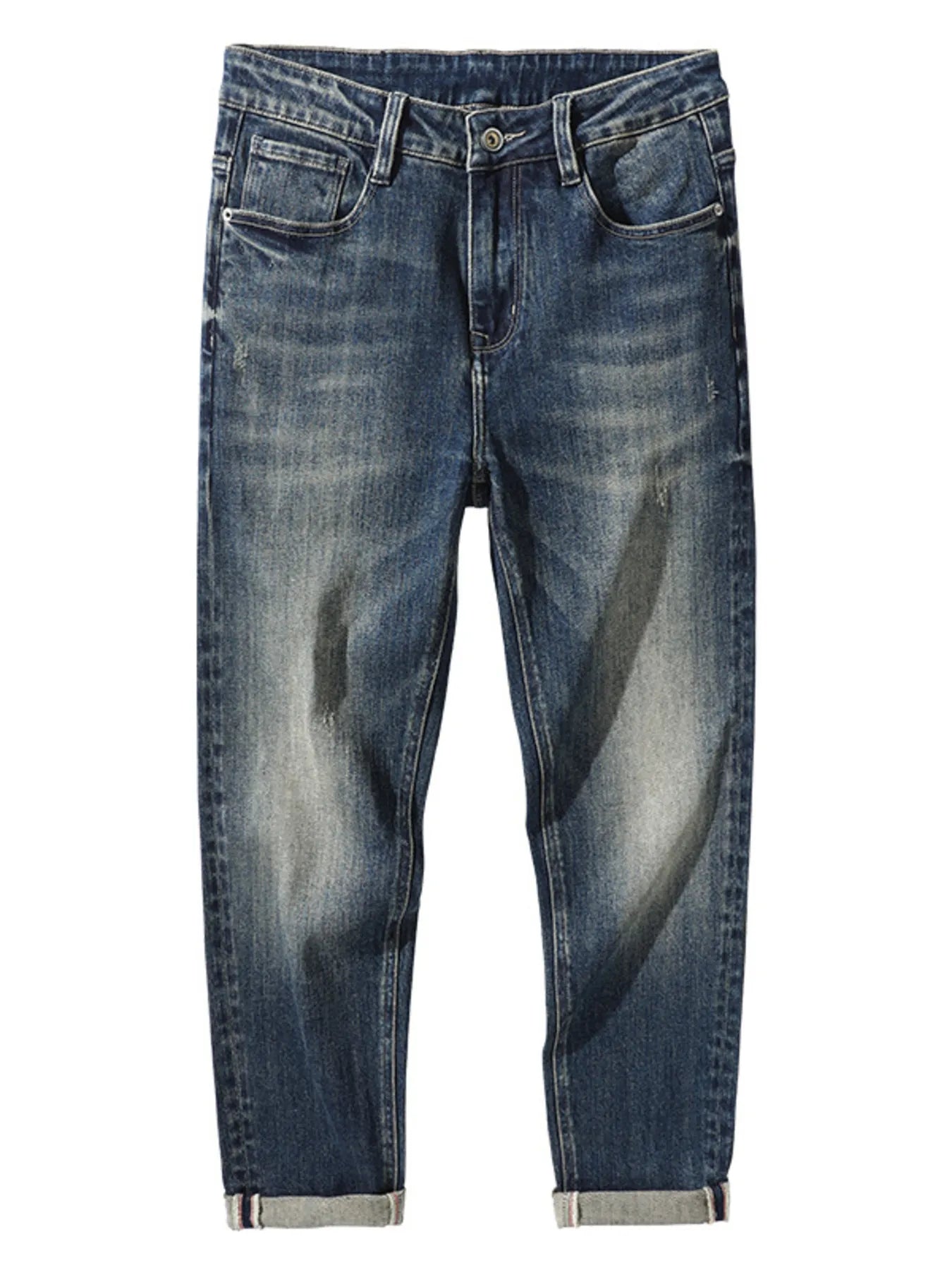 Men's Washed Straight Leg Jeans - PBNJ FASHIONS
