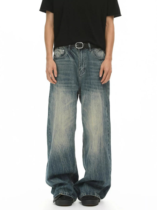 Men's Washed Wide Leg Jeans - PBNJ FASHIONS