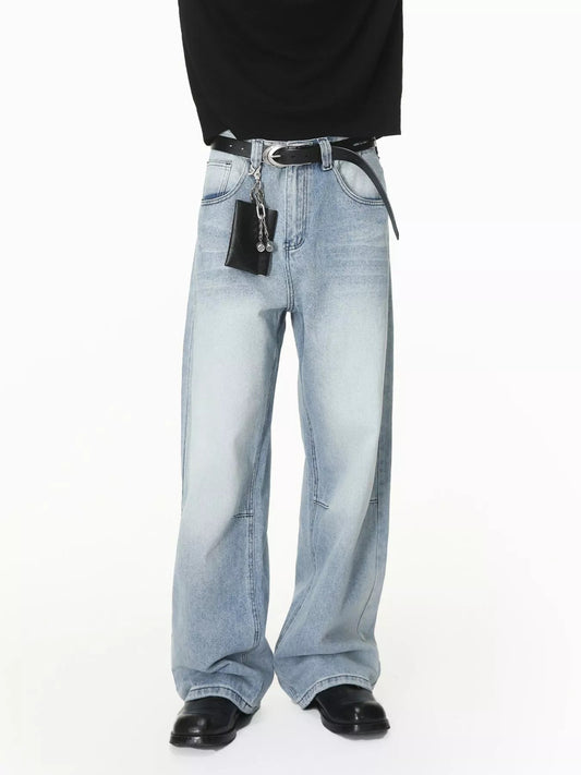 Men's Washed Wide-Leg Jeans - PBNJ FASHIONS