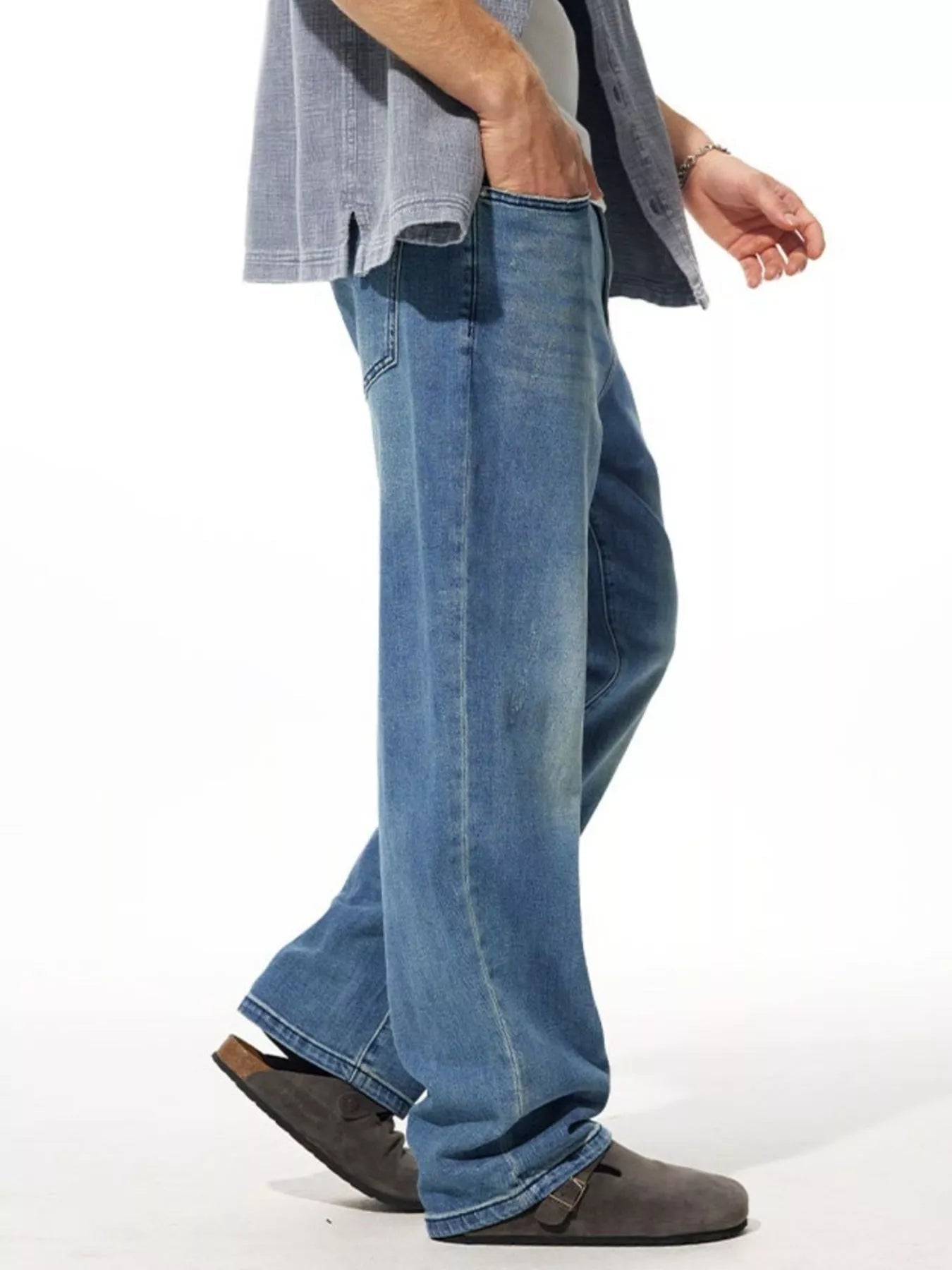 Men's Washed Wide Leg Jeans - PBNJ FASHIONS