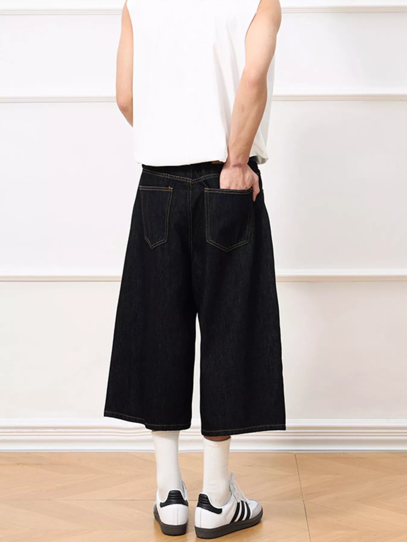 Men's Wide Leg Capris Jeans - PBNJ FASHIONS