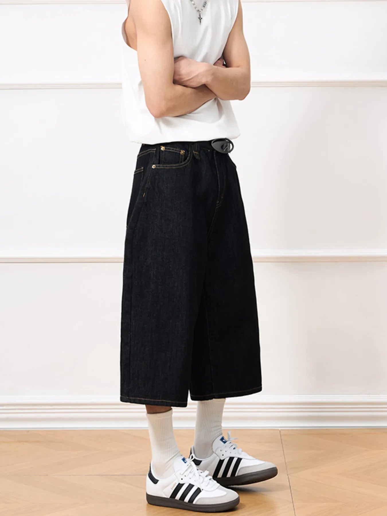 Men's Wide Leg Capris Jeans - PBNJ FASHIONS