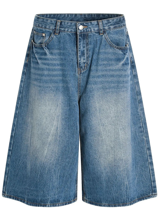 Men's Wide Leg Relaxed Fit Denim Shorts - PBNJ FASHIONS