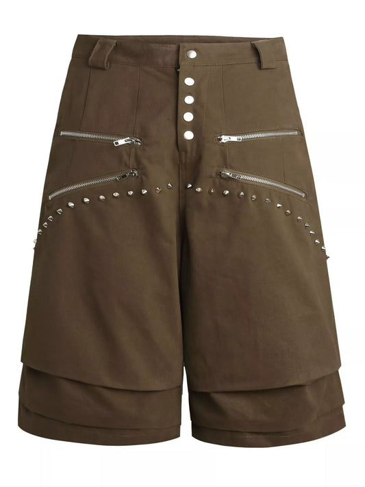 Men's Zipper Detail Wide Leg Capris - PBNJ FASHIONS