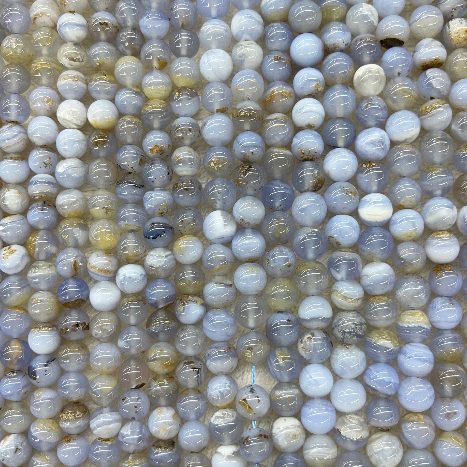 Dendritic Blue Lace Agate Round 6mm 8mm-1
