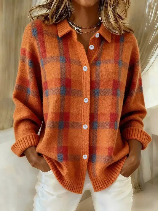 Plaid Button-Up Cardigan - PBNJ FASHIONS