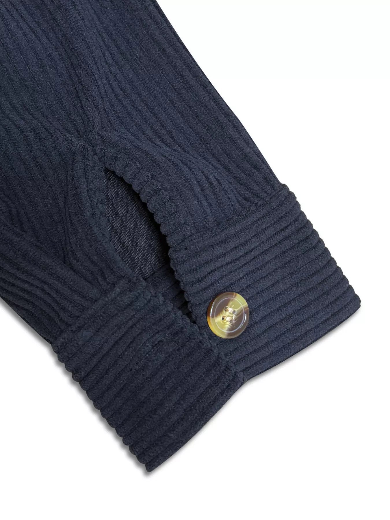 Plus Size Casual Corduroy Button - Down Hooded Jacket - PBNJ FASHIONS