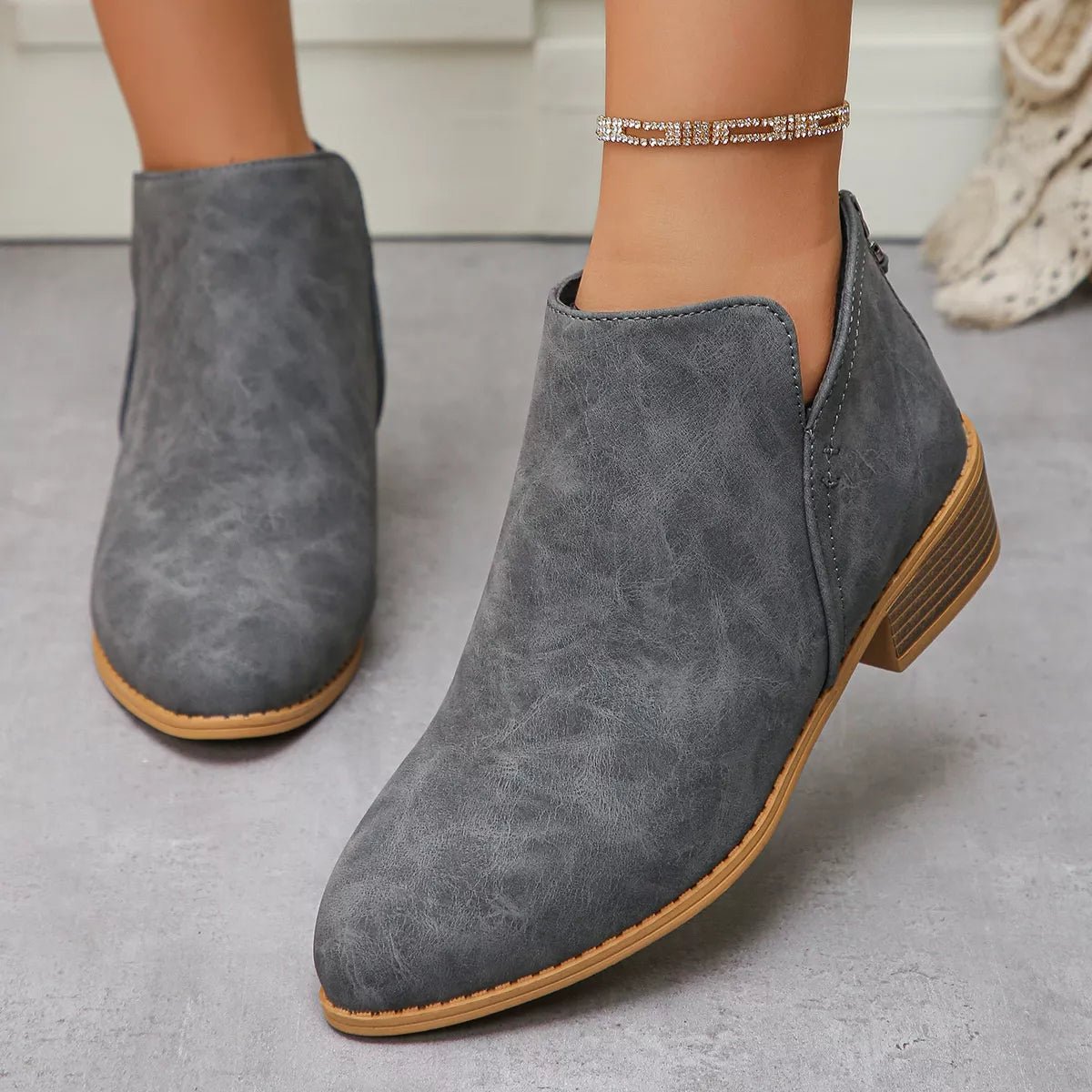 Point Toe Block Heels Boots - PBNJ FASHIONS