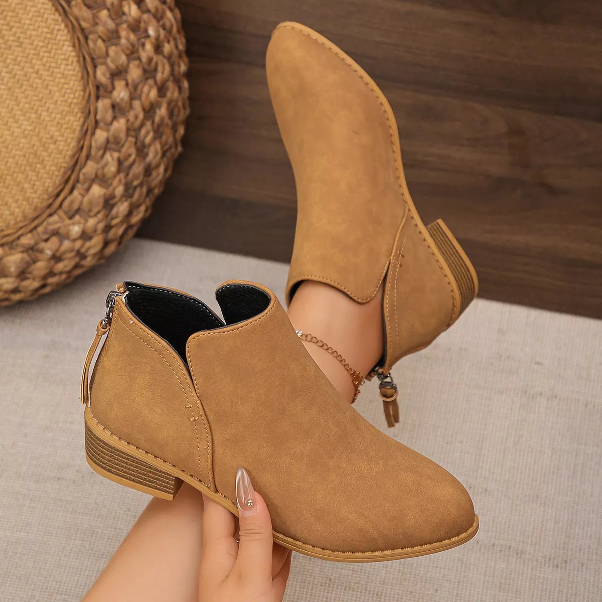 Point Toe Block Heels Boots - PBNJ FASHIONS