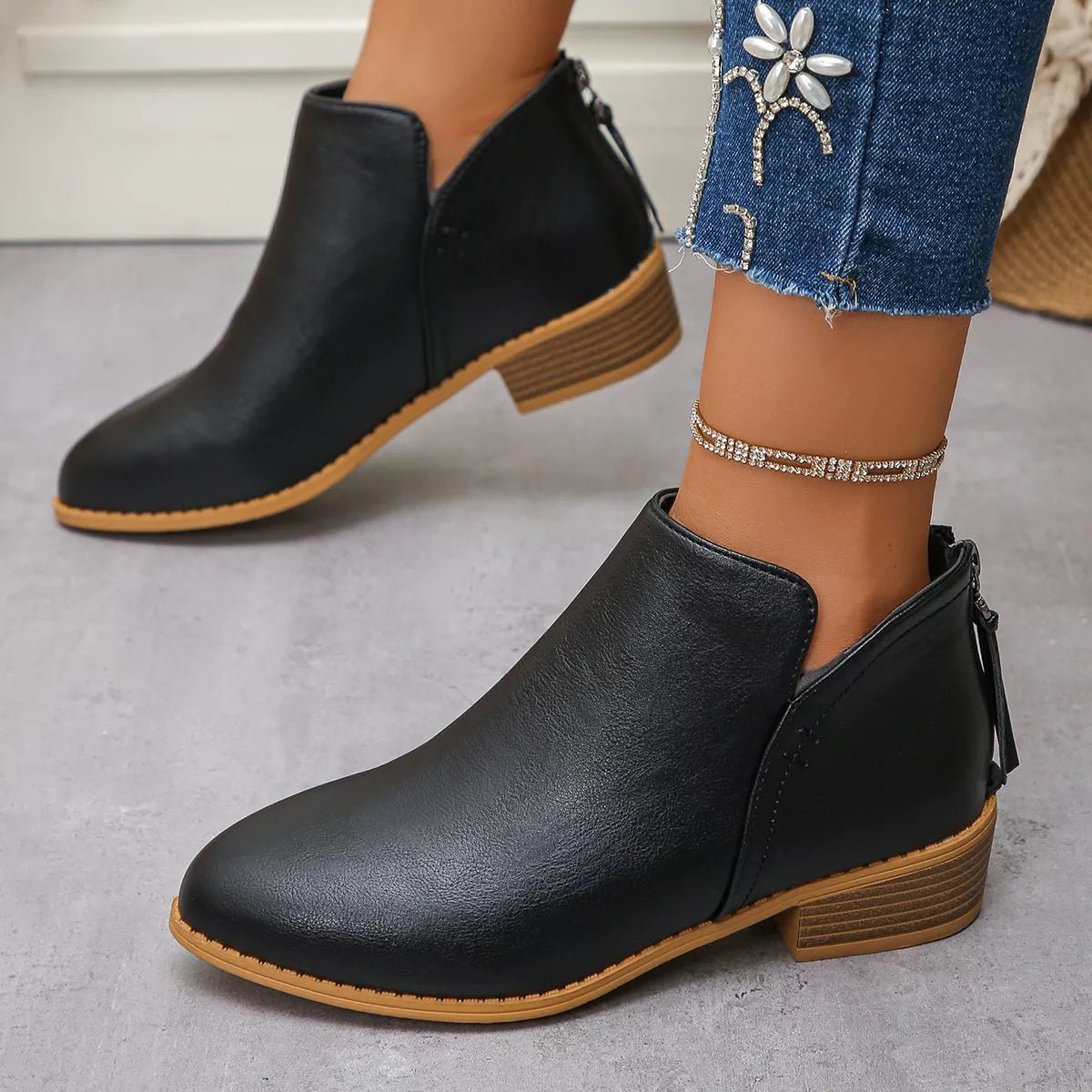 Point Toe Block Heels Boots - PBNJ FASHIONS