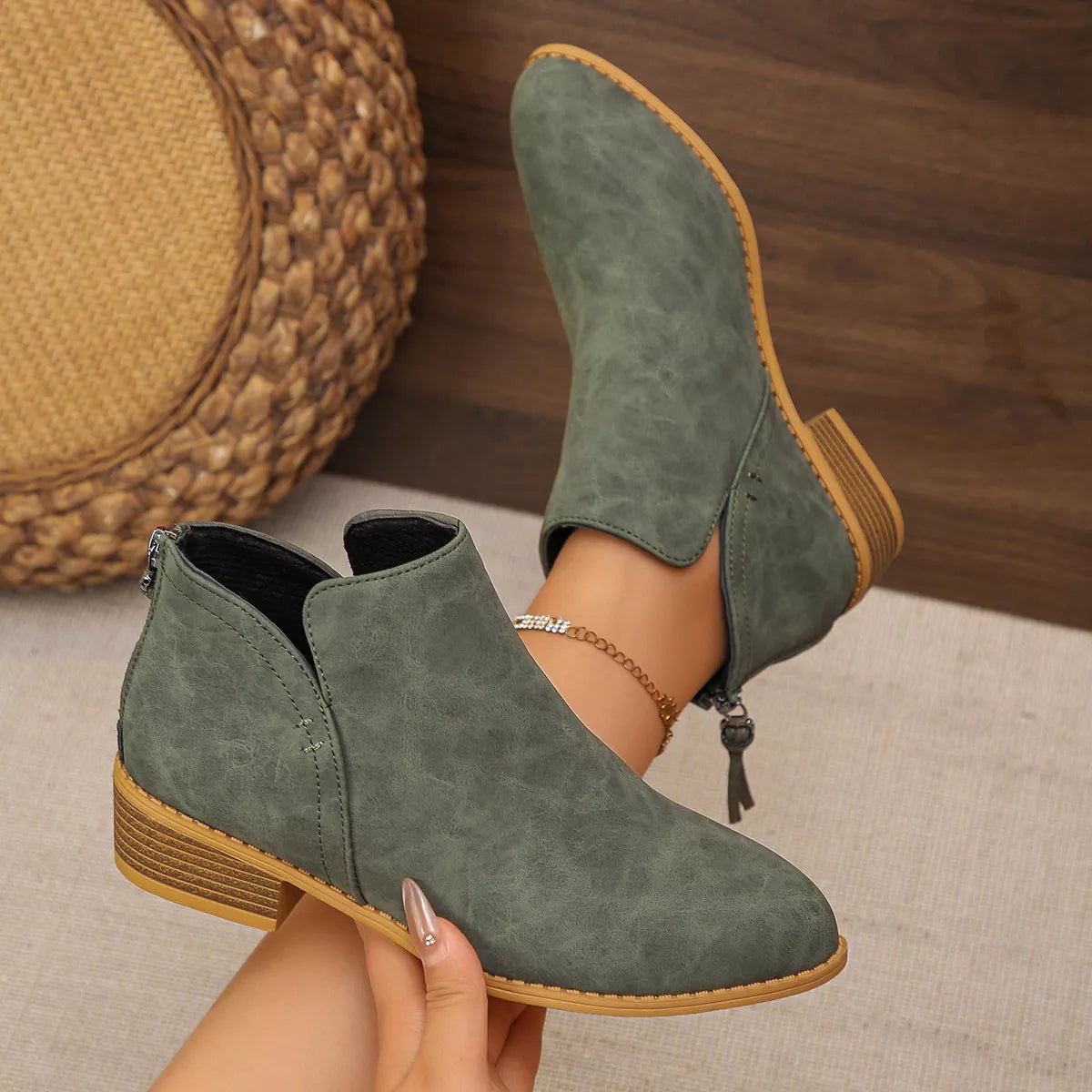 Point Toe Block Heels Boots - PBNJ FASHIONS