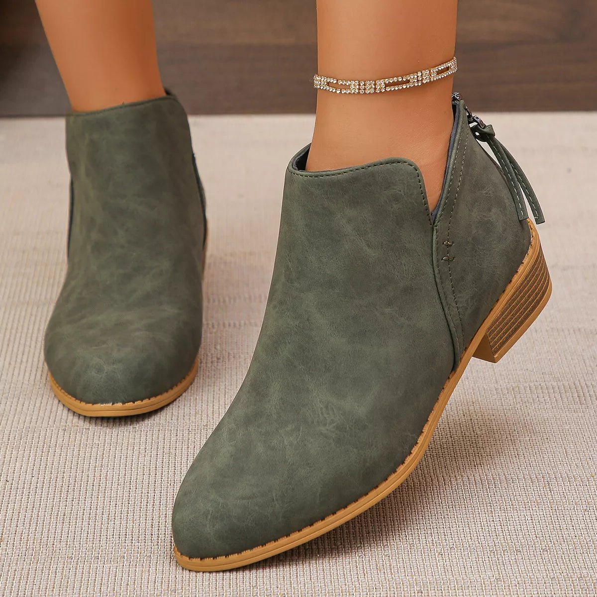 Point Toe Block Heels Boots - PBNJ FASHIONS