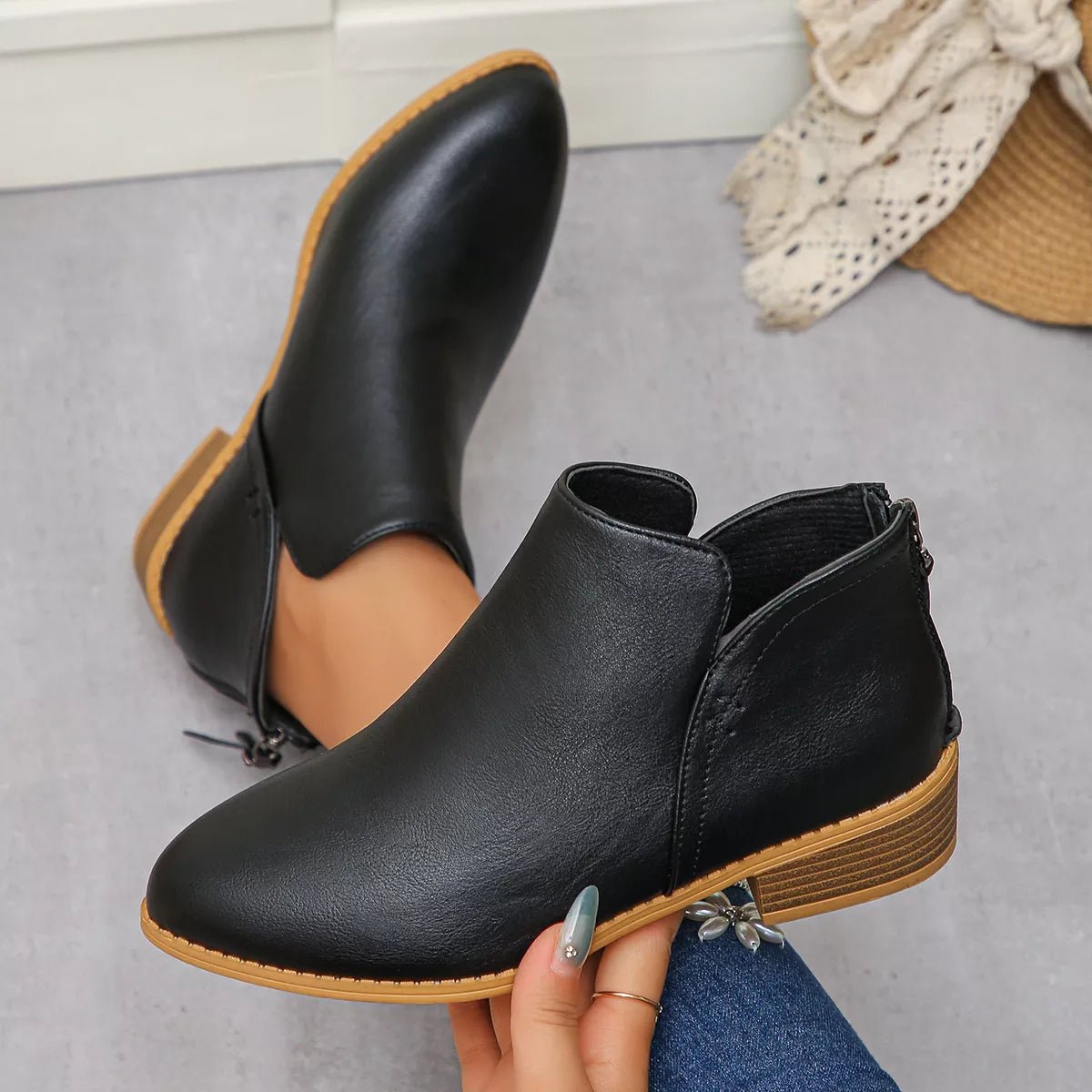 Point Toe Block Heels Boots - PBNJ FASHIONS