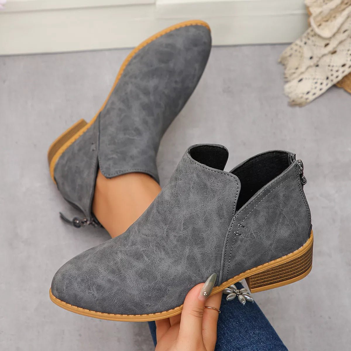 Point Toe Block Heels Boots - PBNJ FASHIONS