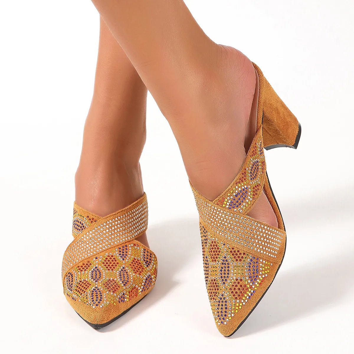 Point Toe Block Heels Sandals - PBNJ FASHIONS