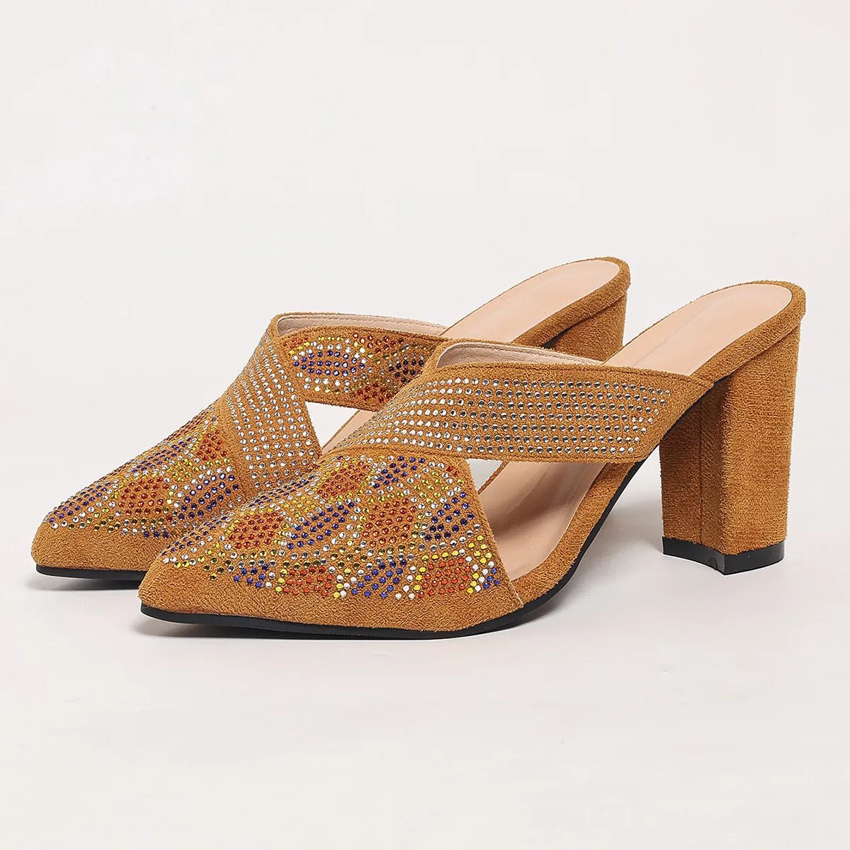 Point Toe Block Heels Sandals - PBNJ FASHIONS