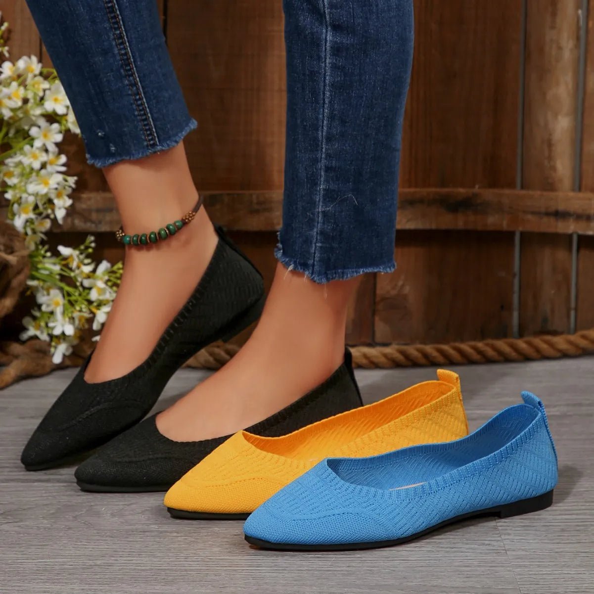 Point Toe Flats Slip - Ons - PBNJ FASHIONS