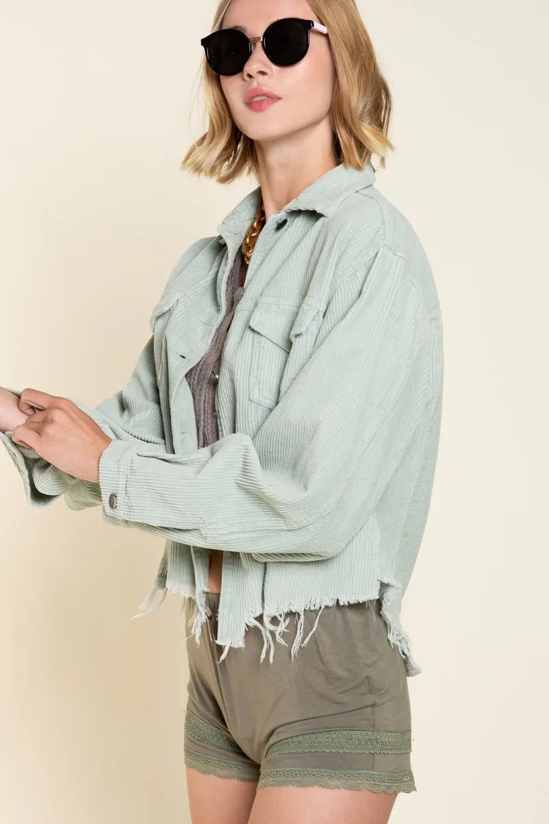 POL Button Down Corduroy Trucker Jacket - PBNJ FASHIONS