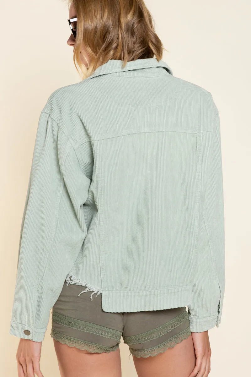 POL Button Down Corduroy Trucker Jacket - PBNJ FASHIONS